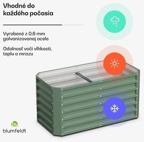 Blumfeldt High Grow Straight, vyvýšený záhon, 120 x 60 x 60 cm, z vlnitého oceľového plechu, jednoduchá montáž, odolný voči hrdzi a mrazu