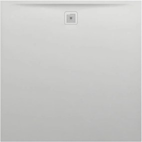 LAUFEN Pro štvorcová sprchová vanička z materiálu Marbond, odtok na boku, 1400 x 1400 x 40 mm, svetlá šedá, H2129580770001