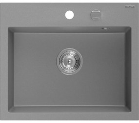 Mexen Oscar, 1-komorový granitový drez 580x490x205 mm, šedá, 6519581000-71