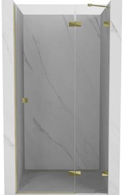 Mexen, Mexen Lunar pravé otočné sprchové dvere 120 cm, transparentné, zlaté - 834-120-000-50-00-P