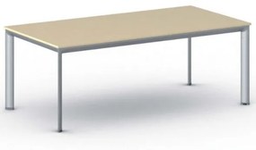 Kancelársky stôl PRIMO INVITATION, sivostrieborná podnož 2000 x 1000 mm, breza