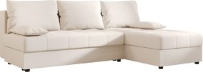Rozkladacia obojstranná sedacia súprava do L VENORIA SLIM 200x143 cm, krémová + 2 vankúšiky ZDARMA