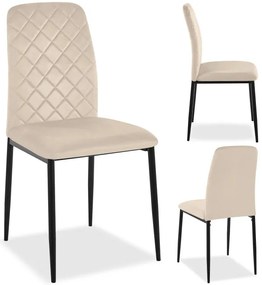 Jedálenská stolička MAVERIK zamatová, béžová