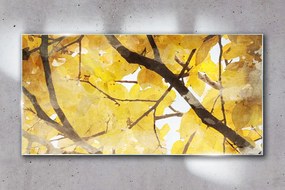 Skleneny obraz Listy vetva stromu