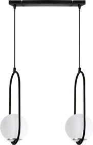 Závesné svietidlo Florence, 2x biele sklenené tienidlo, b/ch, UI