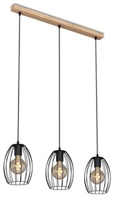 Brilo - Luster na lanku WAKTU 3xE27/60W/230V kaučukovník 4039-035