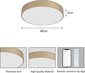 BRILAGI-LED Stmievateľné svietidlo POOL SMART LED/48W/230V 40 cm Wi-Fi Tuya zlaté + diaľkový ovládač