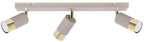Bodové svietidlo Hugo, 3x béžové/zlaté kovové tienidlo, (možnosť polohovania)