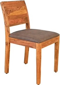 Dizajnová stolička Timber II Sheesham / hnedé mikrovlákno