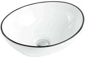 Mexen ELZA umývadlo, 40x34 cm, biela s čiernym okrajom, 21014007