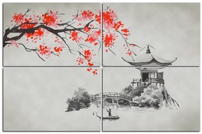 Obraz na plátne - Tradičné ilustrácie Japonsko 160D (150x100 cm)