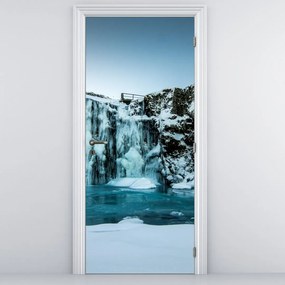 Fototapeta na dvere - Zamrznuté vodopády (95x205cm)