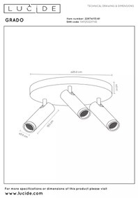 Lucide 22974/13/41 - Bodové svietidlo GRADO 3xGU10/12W/230V béžové
