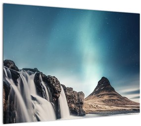 Sklenený obraz vodopádov (70x50 cm)