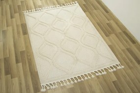 Koberec Berber 7063 Romby 3D slonová kosť