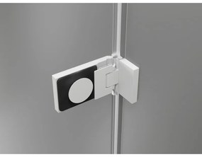 Mexen Lunar-B L, výklopný sprchový kút ľavý 100 x 80 cm, 8mm číre sklo, biely profil, 832L-100-080-20-00-L