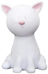 LED detské nočné svetlo CATTY 19cm, biela