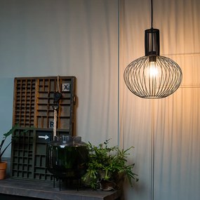 Dizajnové závesné svietidlo čierne - Wire Bake