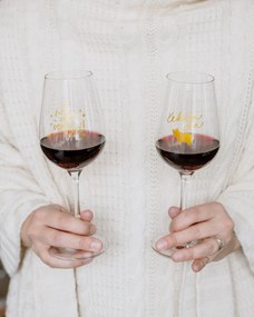 Bella Rose Pohár na víno Štěstí, zdraví, pokoj svatý + vianočná krabička