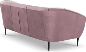 Trojmiestna pohovka Olivio, svetle ružová zamatová látka