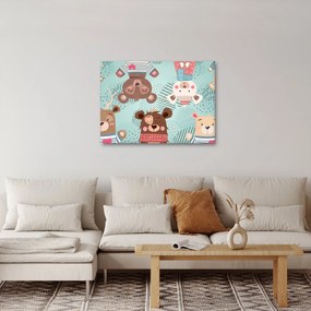 Obraz - Veselí medvedíci (70x50 cm)