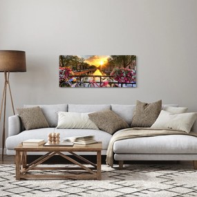 Obraz - Východ slnka v Amsterdame (120x50 cm)