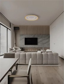 LED stmievateľné zlaté dizajnové stropné svietidlo Figin 60 s diaľkovým ovládaním 49W