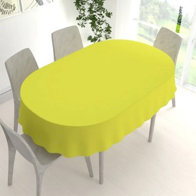 Biante Dekoračný oválny obrus Rongo RG-026 Žltozelený 120x140 cm