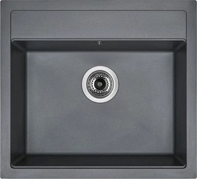 Kuchynský granitový drez Sinks Solo 560, šedý titanium