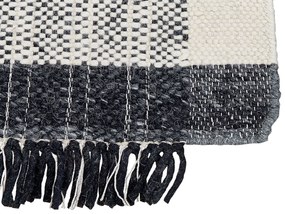 Vlnený koberec 140 x 200 cm biela/čierna KETENLI Beliani
