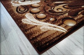 Abstraktný koberec Shiraz Bcf Bable – hnedo-čierna kombinácia Rozmer: 100x190 cm