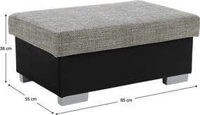 Taburetka T4 - sivá (Berlin 01) / čierna (Soft 11)