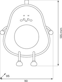 Detská lampa Avocado, 1w, 3000k