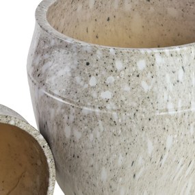 Sada 2 ks keramických květináčů NEVA XIV šedá