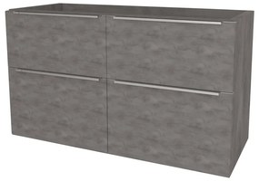 Mereo, Mereo Mailo, kúpeľňová skrinka 121 cm, chróm madlo, Multidecor, Betón tmavosivý, MER-CN593SBET2