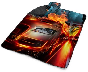 Sablio Plážová deka Auto v plameňoch: 200x140 cm