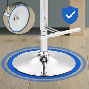 Barová stolička Damar - koženka, chróm rám - svetlohnedá