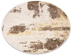 styldomova Krémovo-béžový štruktúrovaný koberec kruh FEME 8731