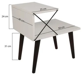 Nočný stolík CROSS 55x50 cm biela