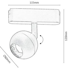 Rabalux 70130 - LED Stm. bod. sviet. do 1-fáz. lišt. sys. LiTrack 5W/24V