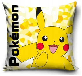DETSKÁ DEKORAČNÁ OBLIEČKA NA VANKÚŠ POKEMON 40X40 CM VZOROVANÁ