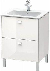 DURAVIT Brioso stojaca skrinka pod umývadielko na nožičkách, 2 zásuvky, 620 x 479 x 835 mm, biela vysoký lesk, BR440102222