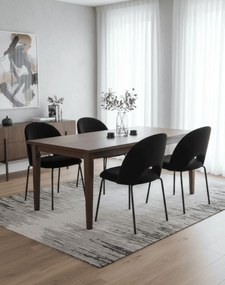 Jedálenská stolička Molly Black, čierny zamat (108-77)