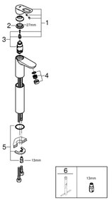 GROHE 23764000 - Umývadlová batéria BAULOOP DN 15 lesklý chróm