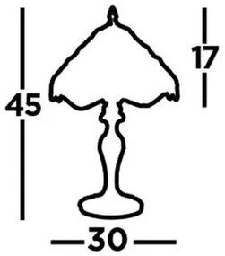 Stolná Tiffany vitráž lampa VÁŽKA SKY