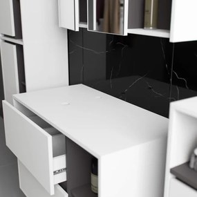 Skrinka pod umývadlo VAMI W90 2SZ biela / garafitová / sivá