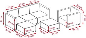 Set záhradného nábytku 6-dielny ratanový Avenberg ROVERO