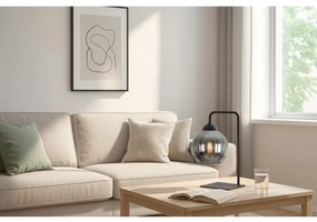 Stolná lampa Costa, 1x grafitové sklenené tienidlo, b