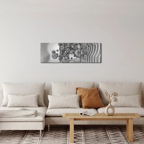 Obraz - Čiernobiele bubliny (s hodinami) (90x30 cm)