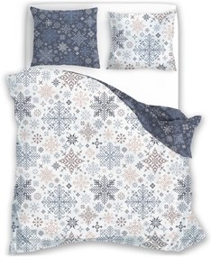 Vianočné bavlnené posteľné obliečky – motív Snehové vločky - 100% bavlna - 70 x 90 cm + 140 x 200 cm